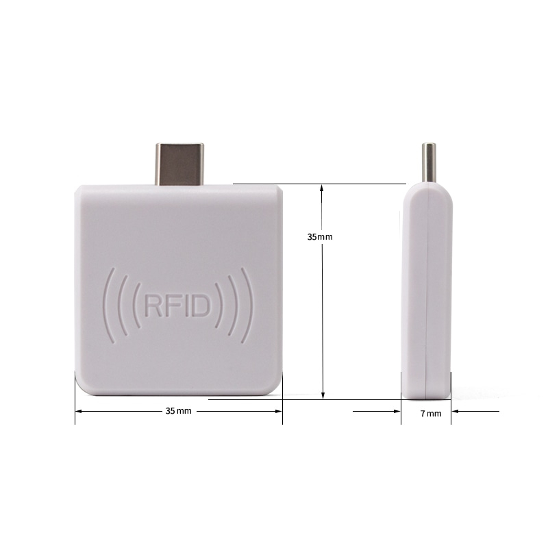 Productfoto van Type-C MIFARE-lezers voor Android-systemen; met beveiligingssysteem; voor toepassingen met 13.56MHz HF RFID-lezers.