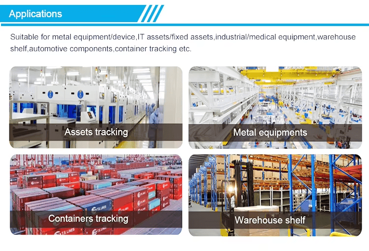 Flexibele on-metal UHF RFID-label met gepolijste rand voor vergelijking van RFID-oplossingen.