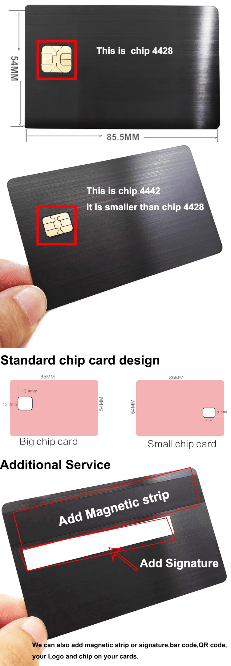 Deze afbeelding toont de duurzame metalen behuizing van aangepaste metalen smartcards voor veilige toegang bij Metal Contact IC Cards toepassingen.