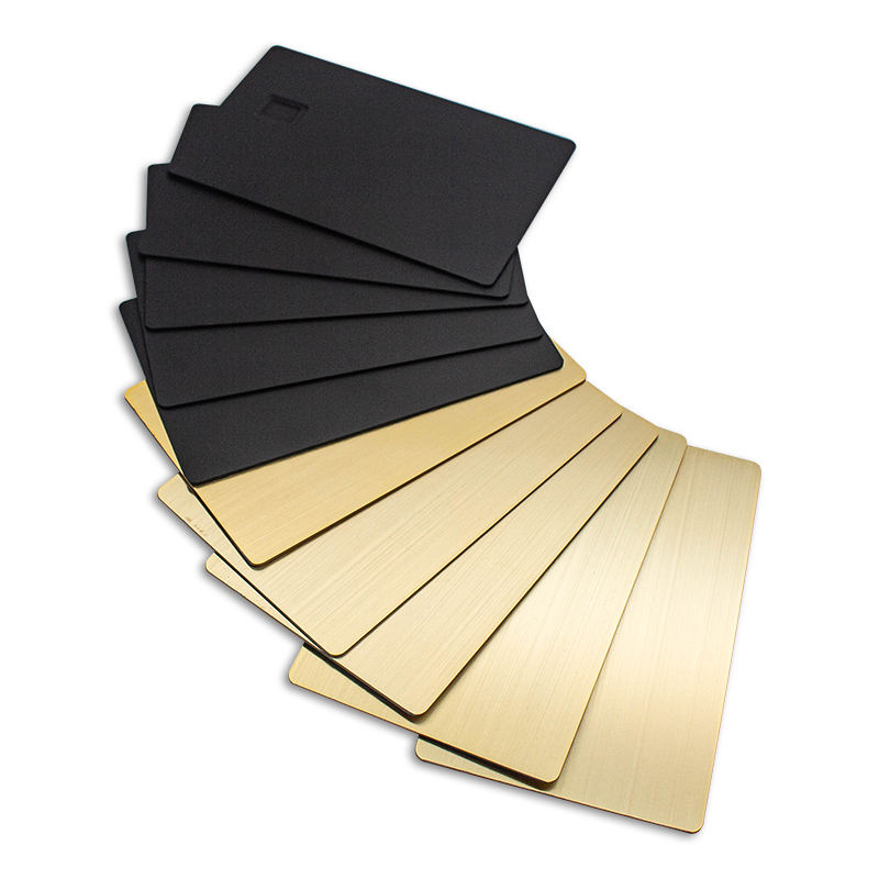 Productfoto van Metalen slimme IC-kaarten voor OV en betaling; met gepolijste rand; voor toepassingen met Metalen contact IC-kaarten.