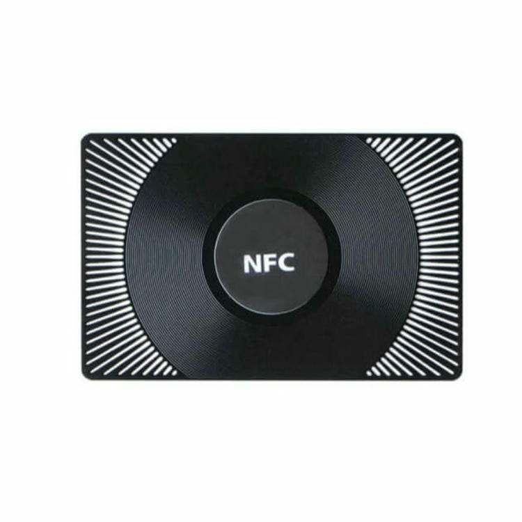 Productfoto van Uitgesneden metalen visitekaartjes met NFC-optie; met antenne-indeling; voor toepassingen met Metalen visitekaartjes.
