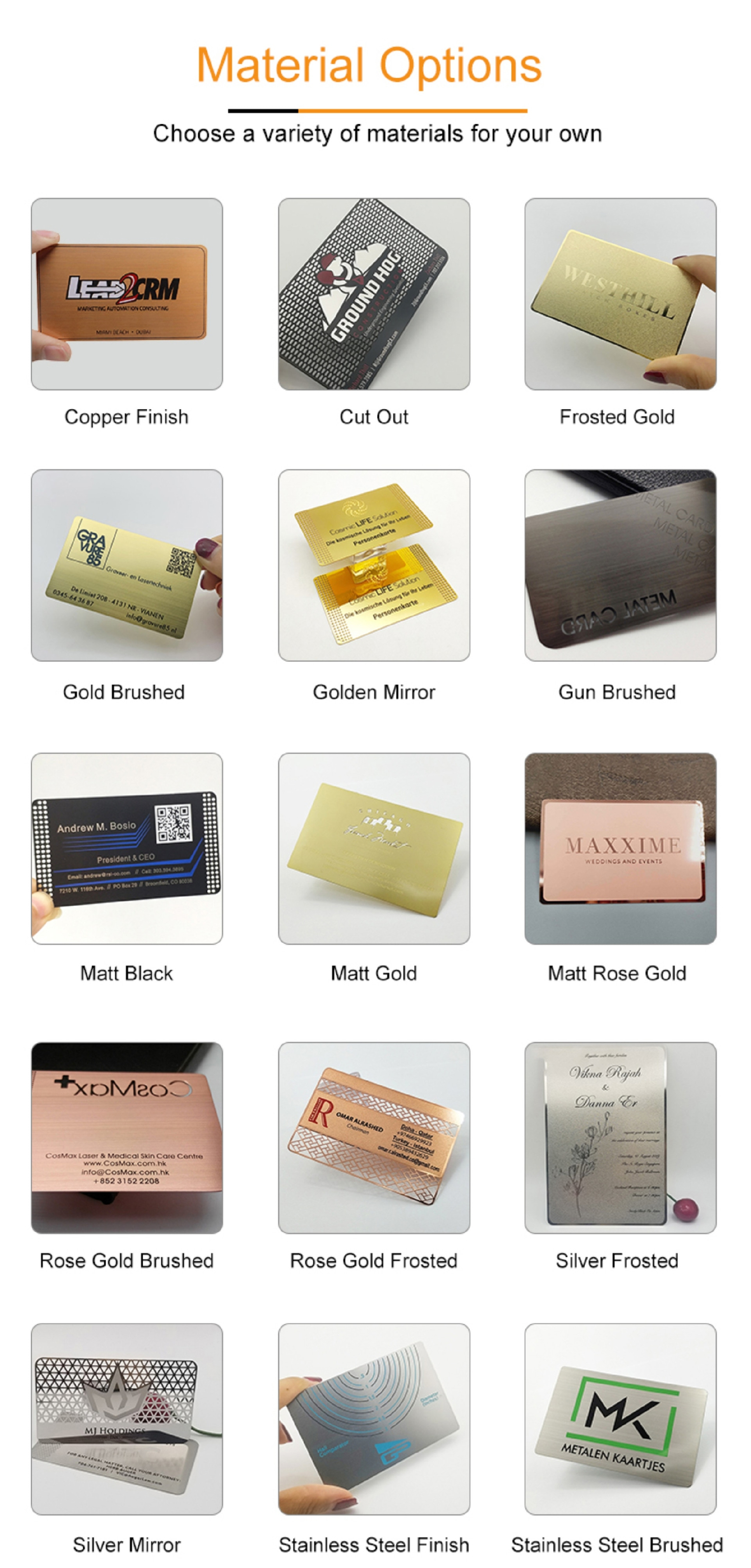 Productfoto van roestvrijstalen NFC metalen visitekaartjes met gepolijste randen.