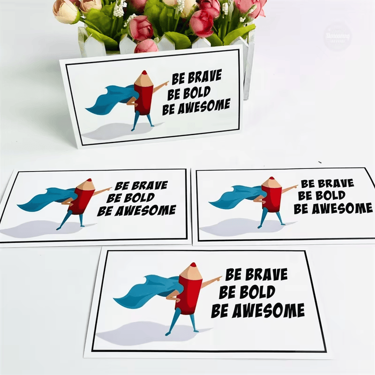Voorbeeld van bedankkaarten met drukwerk en personalisatie op maat.