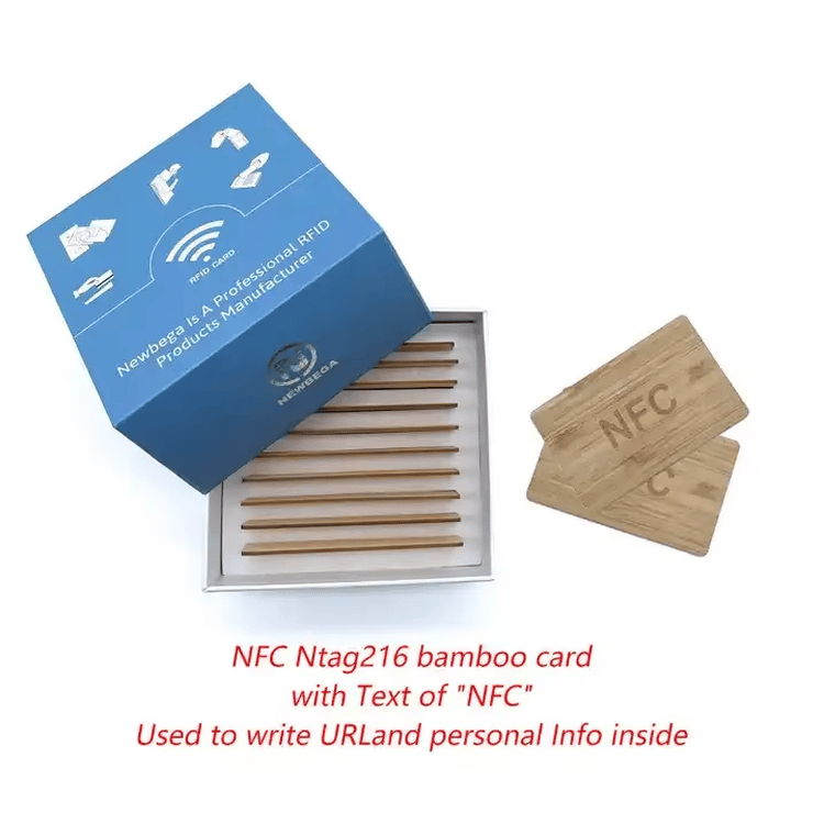 Productfoto van NTAG216 houten NFC-cadeaukaarten voor loyaliteit; met antenne-indeling; in de categorie Houten kaarten.