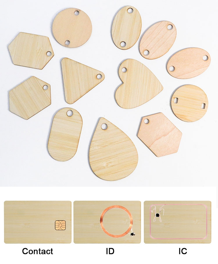 Sapele RFID houten cadeaukaarten met aandacht voor de materiaalafwerking voor Wooden Cards projecten.