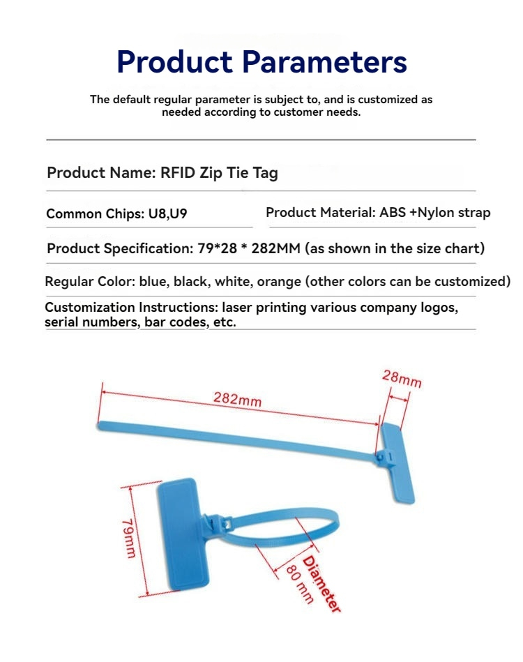 RFID kabelbindertag voor outdoor asset tracking met een duidelijk wandmontageontwerp voor RFID kabelbindertag toepassingen.