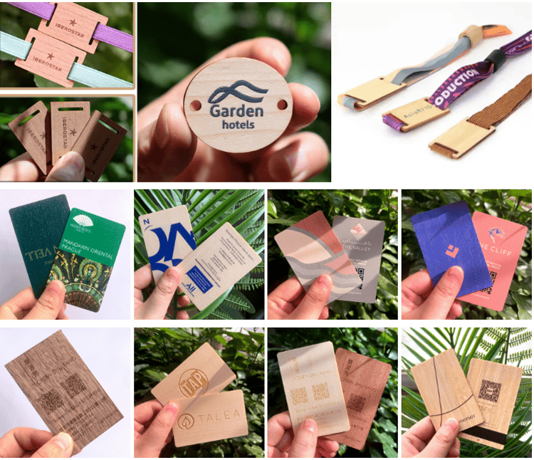 Eiken houten smart giftcards met aandacht voor portemonneeformaat ontwerp voor houten kaartprojecten.
