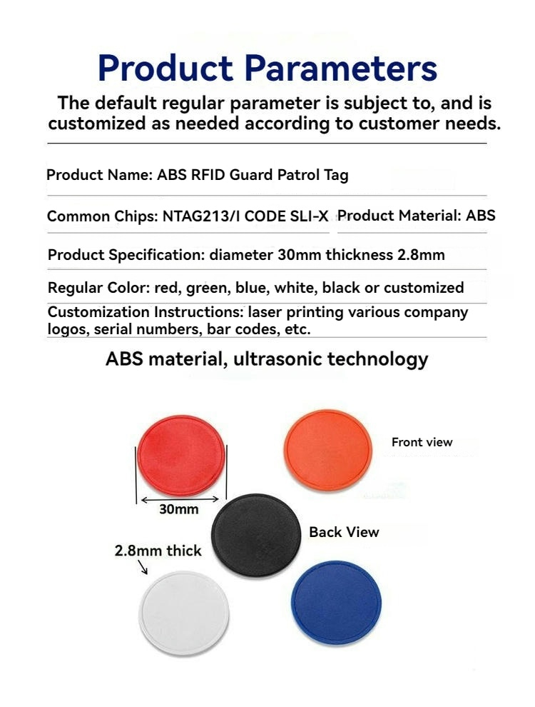 Compacte ABS RFID-patrouilletag voor beveiligingscontrolepunten vanuit een duidelijk containertrackingperspectief voor toepassingen met ABS RFID-guardpatrouilletags.