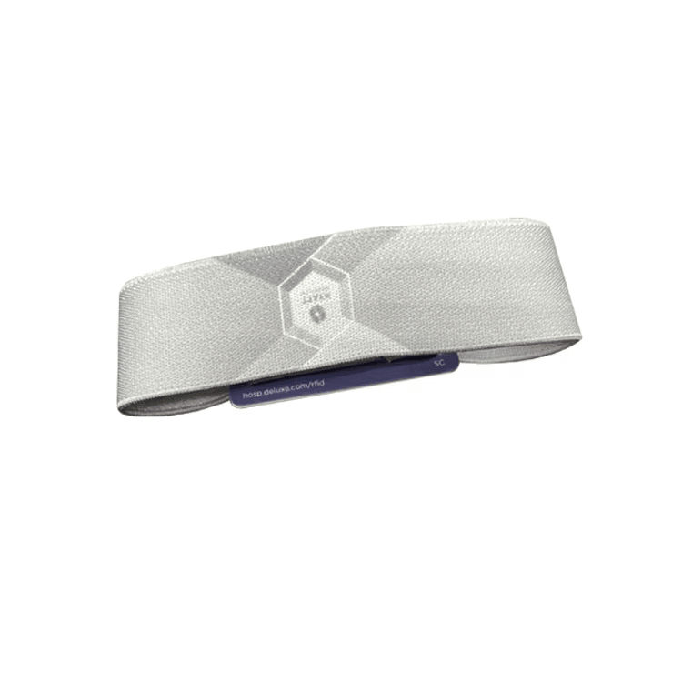 Elastische RFID-polsbandjes voor personeelsidentificatie met bedrukt logo.