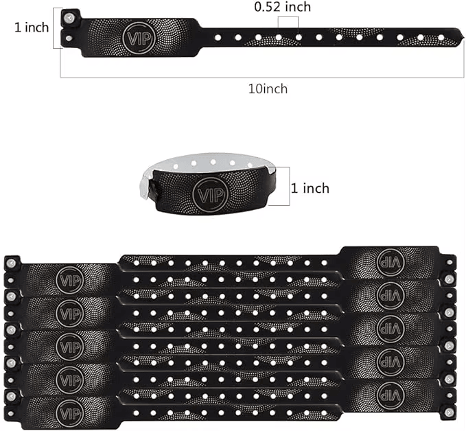 Elastische RFID-polsbandjes voor attractieparken met een compact ontwerp in kaartformaat.