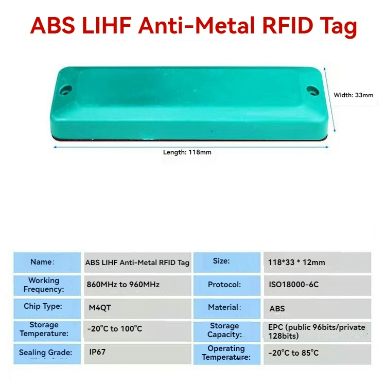 ABS On-Metal RFID-tags voor fabrieks-MRO-assets toegepast voor containertracking.