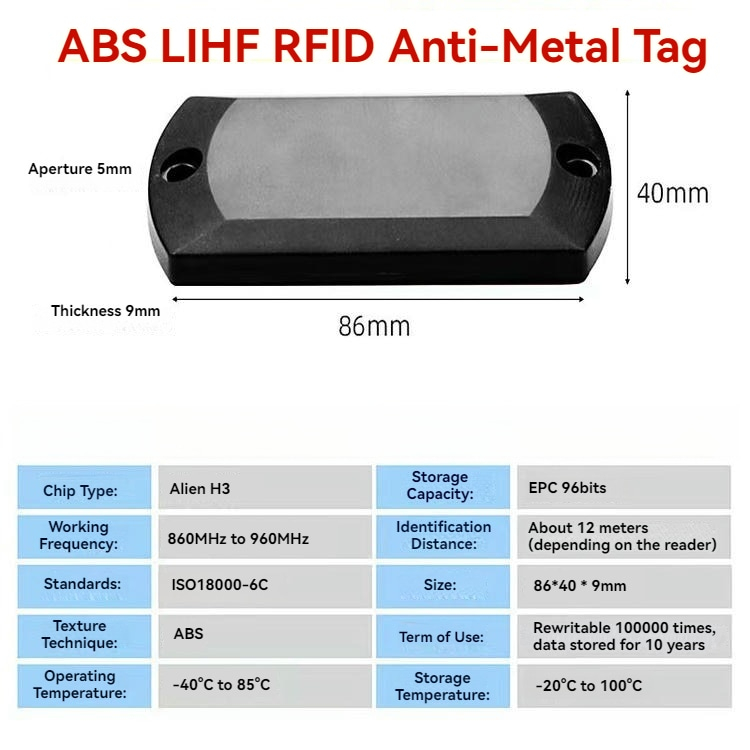 ABS RFID-tags voor metaal voor industriële assets; met duurzaam label; voor kopers die oplossingen met ABS Op metaal RFID-tags vergelijken.