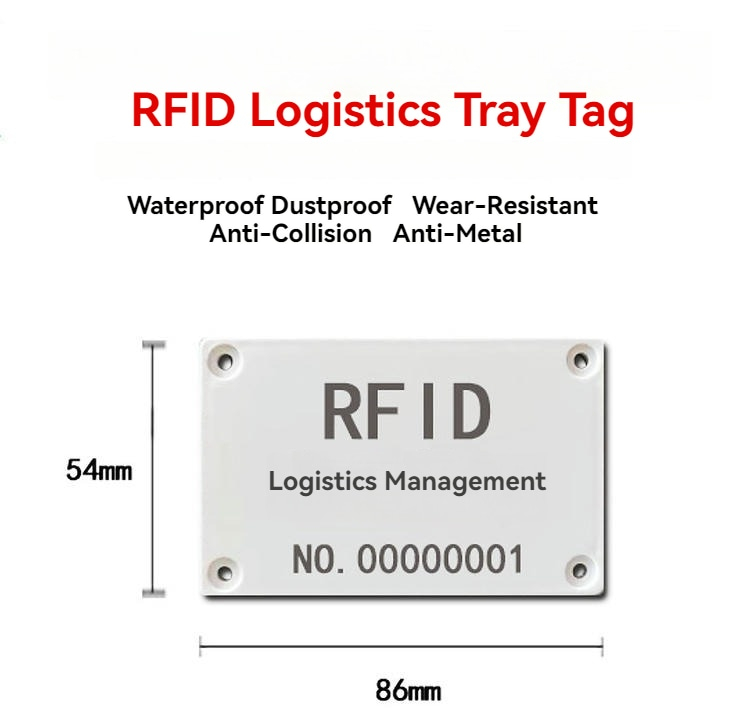 ABS On-Metal RFID-tag voor metalen assettracking met geborstelde afwerking.