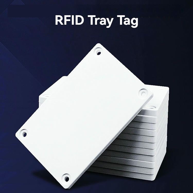 ABS On-Metal RFID-tag voor metalen assettracking met lasergegraveerd logo.