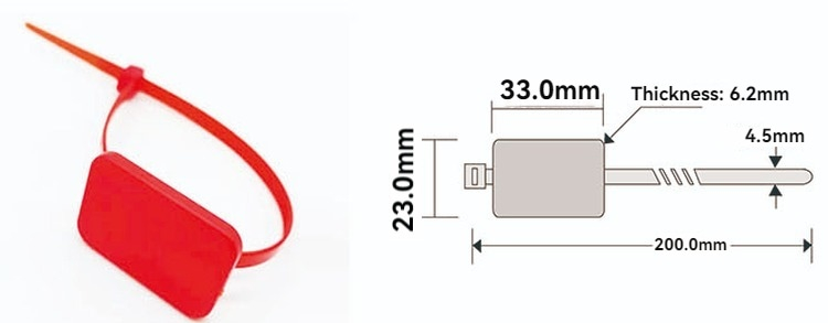 Duurzaam label van een RFID-kabelbindertag voor telecom- en industriële toepassingen.