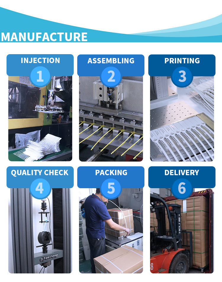 RFID-kabelbindertag voor chemische assetmarkering, weergegeven met barcodebedrukking voor RFID-kabelbindertagprojecten.