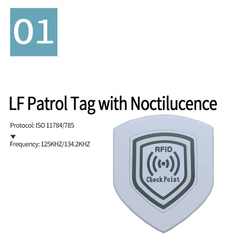 Rechthoekige ABS RFID Guard Patrol Tags voor beveiliging, weergegeven als duurzame ABS RFID Guard Patrol Tags voor beveiligingstoepassingen.