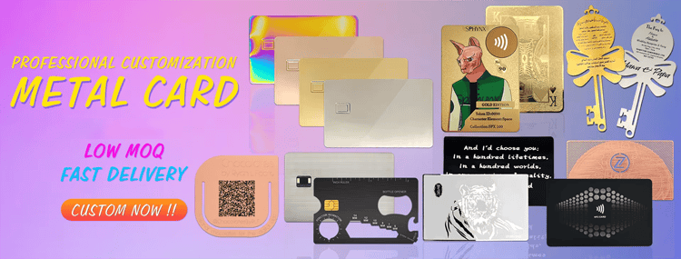 Op maat gemaakte metalen visitekaartjes voor premium branding, weergegeven vanuit een duidelijk portemonneeformaat ontwerp voor Metal Business Cards toepassingen.