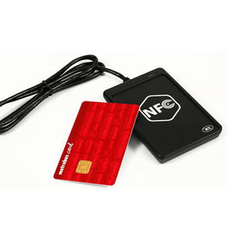 USB NFC-smartcardlezer gebruikt voor veilige kantoor-toegangscontrole, identiteitsverificatie en workstation-authenticatie