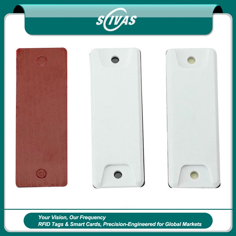 Productfoto van ABS RFID-tags voor IT-assets op metaaloppervlakken; met barcodebedrukking; voor toepassingen met ABS Op metaal RFID-tags.