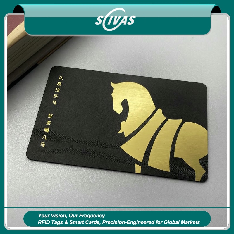 Productfoto van hoogwaardig afwerkingskaarten met luxe effecten; met bedrukt logo; voor toepassingen met Kunststof kaarten.