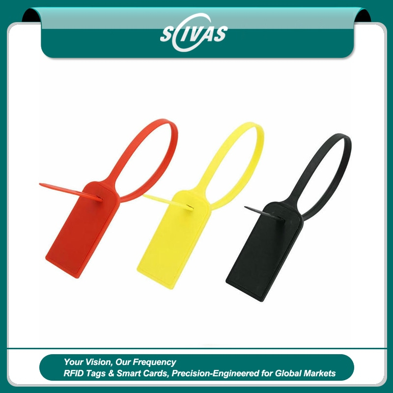 Productfoto van Chemisch bestendige RFID-kabelbindertags voor leidingen; met vooraanzicht; voor toepassingen met RFID Kabelbindertags.