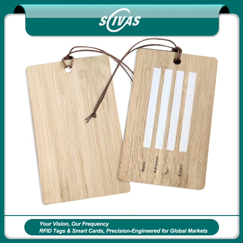 Productfoto van Op maat gemaakte zwarte walnoot houten visitekaartjes; met ontwerp op maat; voor toepassingen met Houten kaarten.