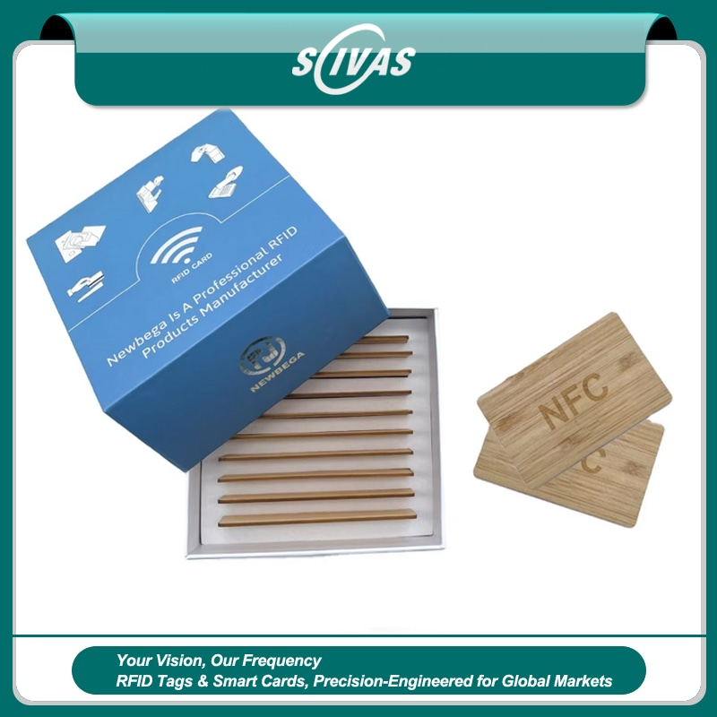 NTAG216 houten NFC-cadeaukaarten voor loyaliteit; met veilige toegangscontrole; voor kopers die oplossingen met Houten kaarten vergelijken.
