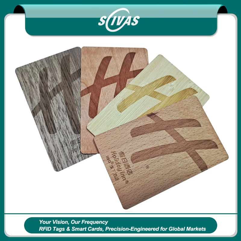 Productfoto van Gegraveerde houten RFID hotel keycards voor resorts; met ontwerp op maat; in de categorie Houten kaarten.