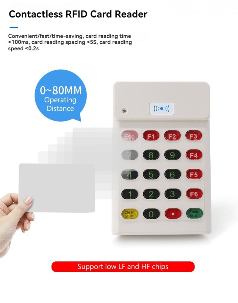 RFID-lezer met robuuste behuizing voor verschillende beveiligings- en toegangscontroleoplossingen.
