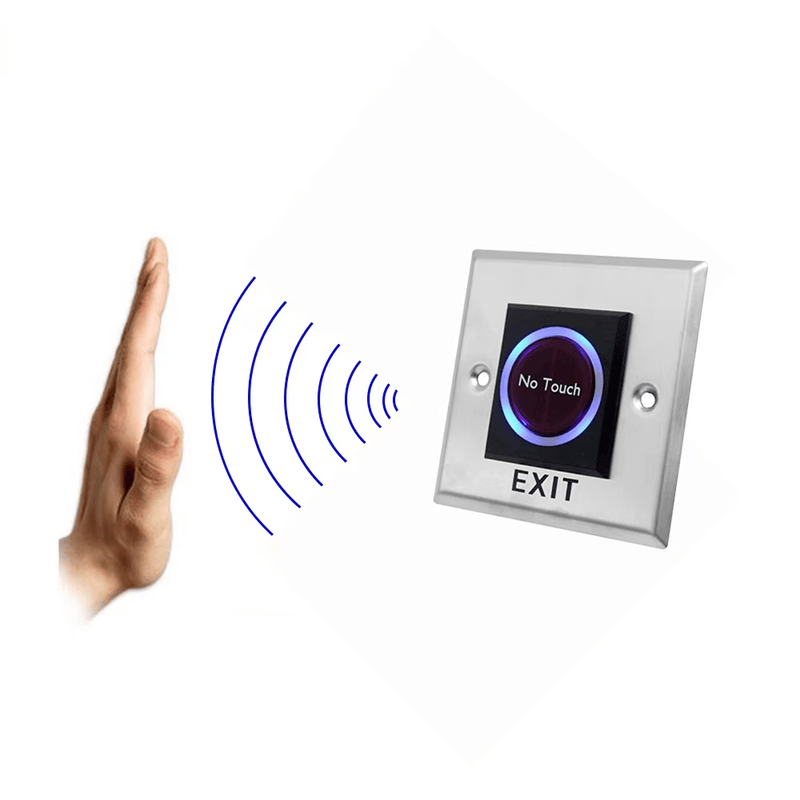 Productfoto van Contactloze infrarood uitknop met dubbele LED; met bedrukt logo; in de categorie Afsluitknoppen.