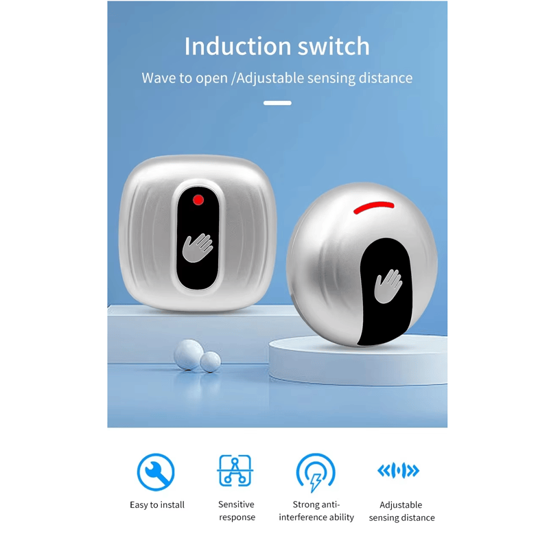 Productfoto van Touchless RVS Infrarood Uitgangsknop voor Toegang; met zijaanzicht; in de categorie Afsluitknoppen.