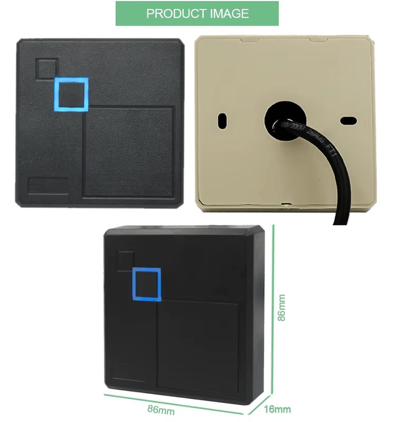Deze afbeelding toont de waterbestendige behuizing van de USB RFID-kaartlezer voor RFID-toegangslezertoepassingen.