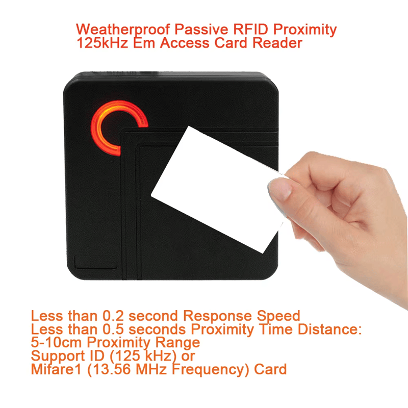 Productfoto van Waterdichte Wiegand RFID-lezers voor buitendeuren; met antenne-indeling; voor toepassingen met RFID Toegangslezers.