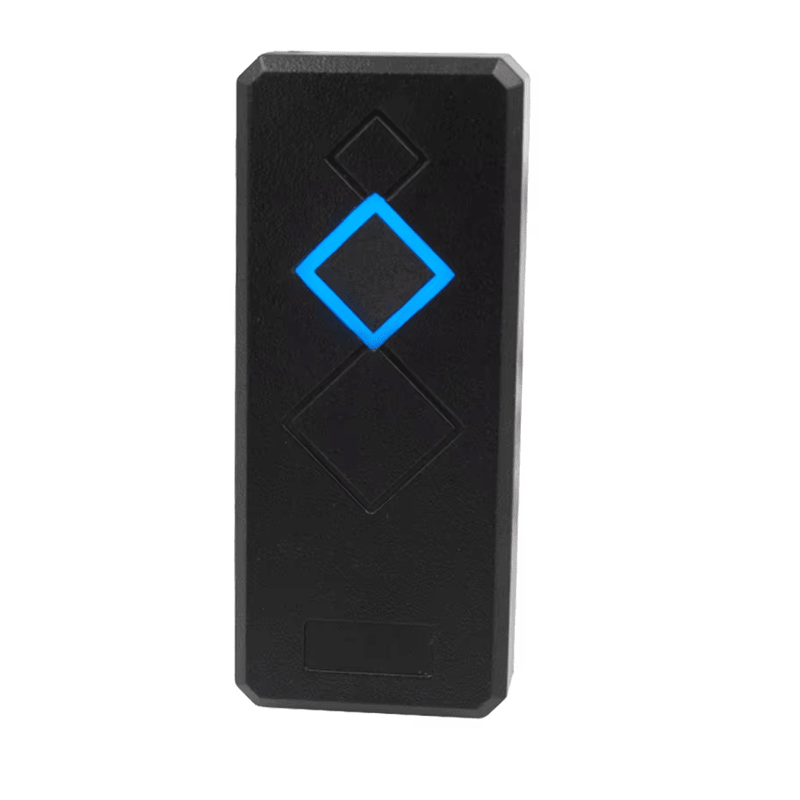 Productfoto van RFID Wiegand kaartlezer voor toegangscontrole; met chipdetail; in de categorie RFID Toegangslezers.