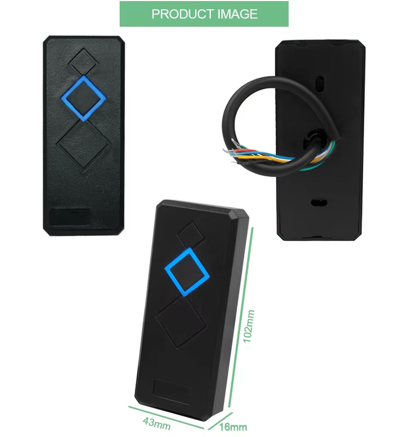 Waterdichte RS232 RFID-kaartlezer voor toegangscontrole met waterdichte behuizing voor RFID-toegangscontroleoplossingen.