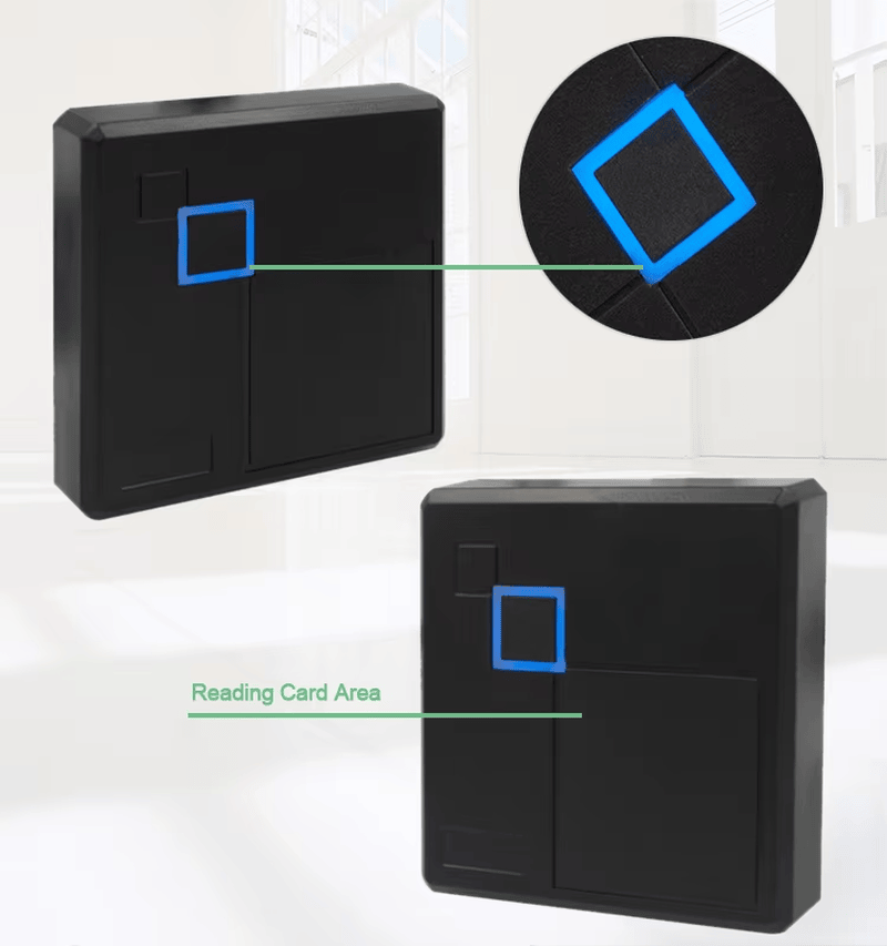Visuele weergave van de interne harsvulling die IP65-waterbestendige bescherming biedt voor de elektronische onderdelen van de 102a-em-mf lezer.