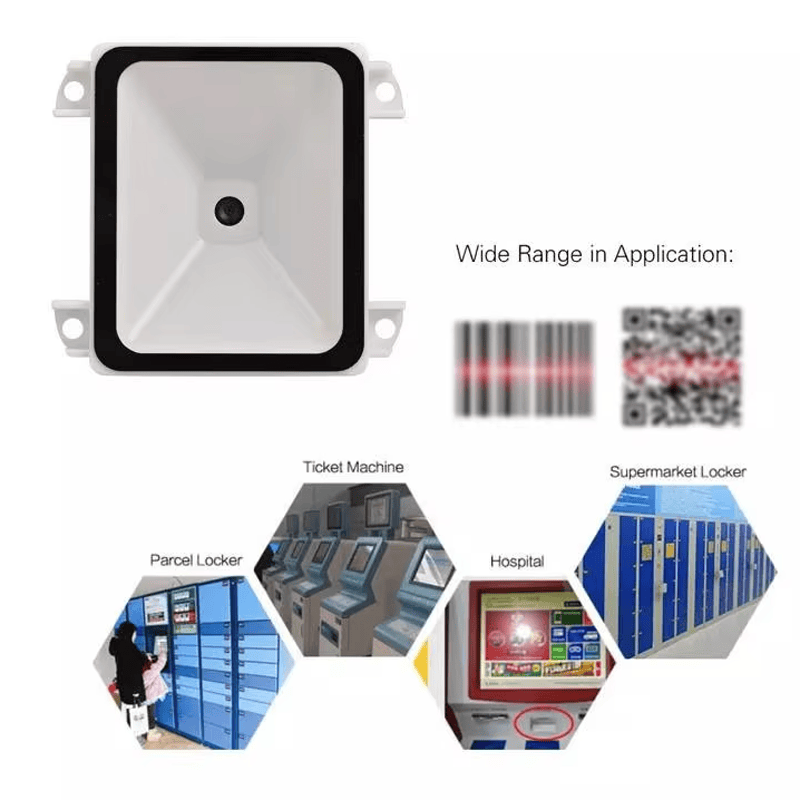 Productfoto van QR-code toegangslezer met SDK en RFID-kaarten; met veilige toegangscontrole; voor toepassingen met QR Codetoegangslezers.